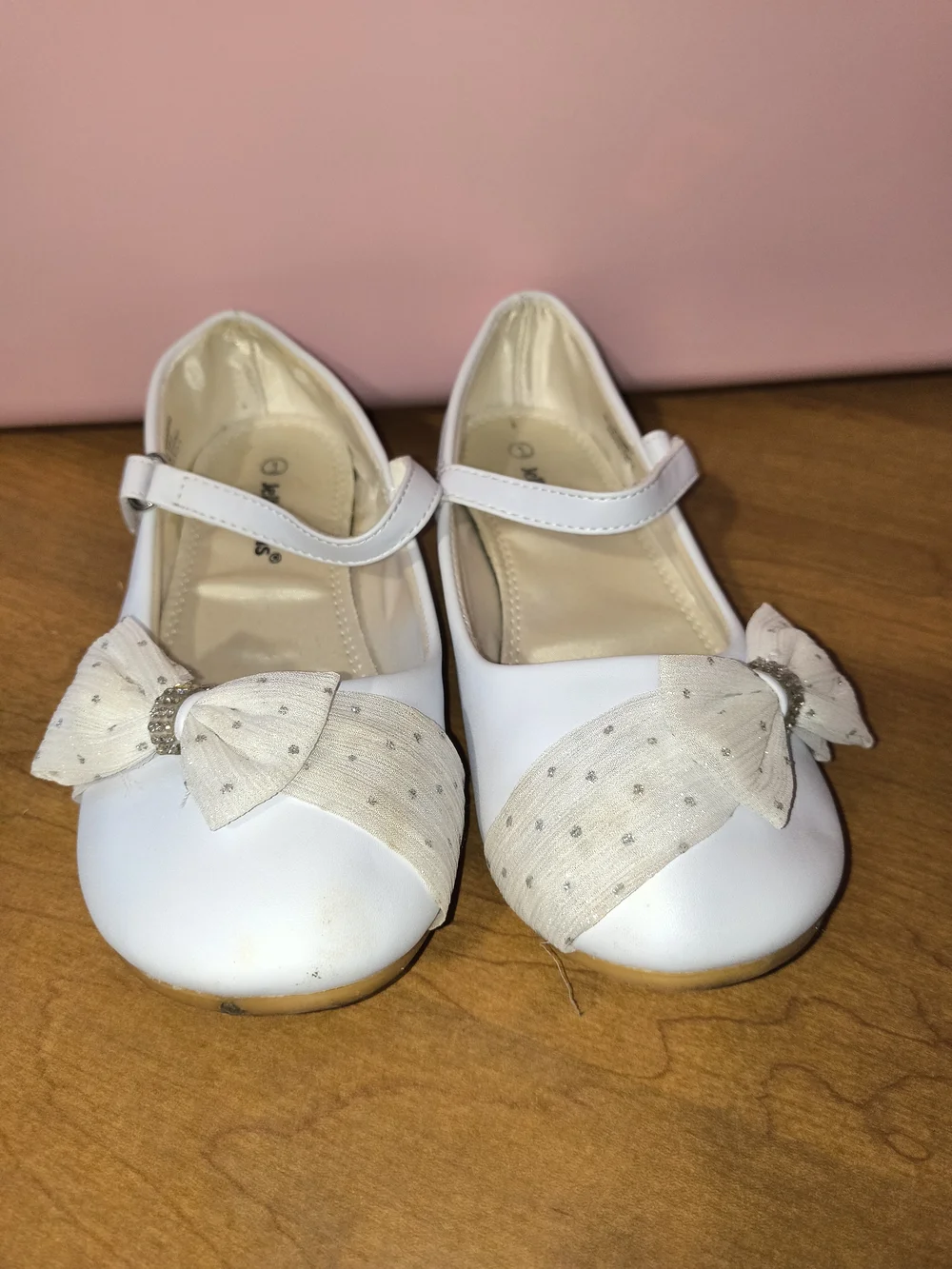 Jelly Beans White Girls' Dress Shoes with Bow